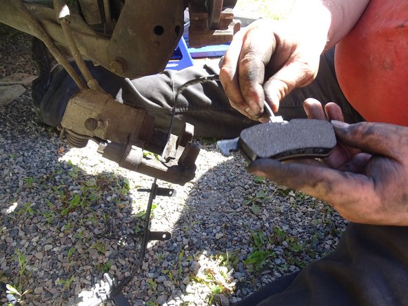 
insert the new wear switch on the new pad
