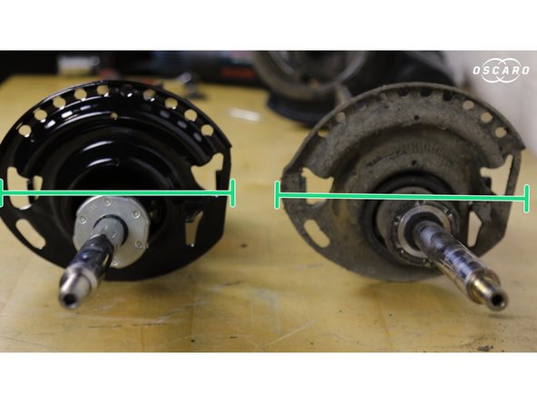 Comparer les dimensions du nouvel amortisseur à l'ancien