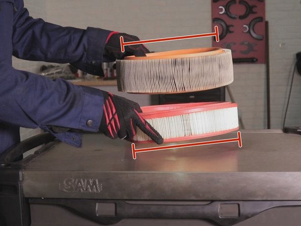 Comparer l'ancien et le nouveau filtre à air(diamètre,hauteur )
