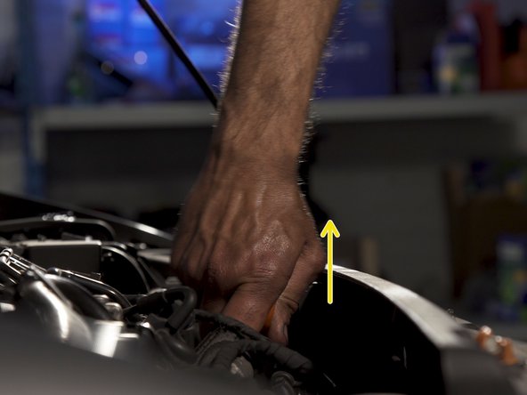 Retirer la jauge de niveau d'huile et essuyez-la pour retirer l'ancien niveau