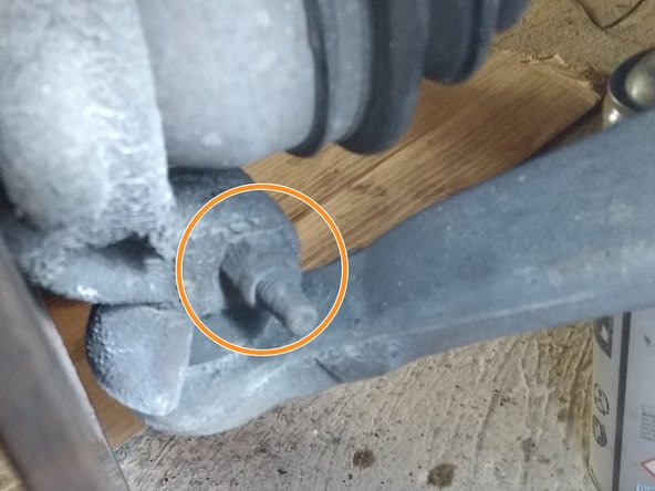 
Loosen nut with 16 wrench or socket and remove screw
