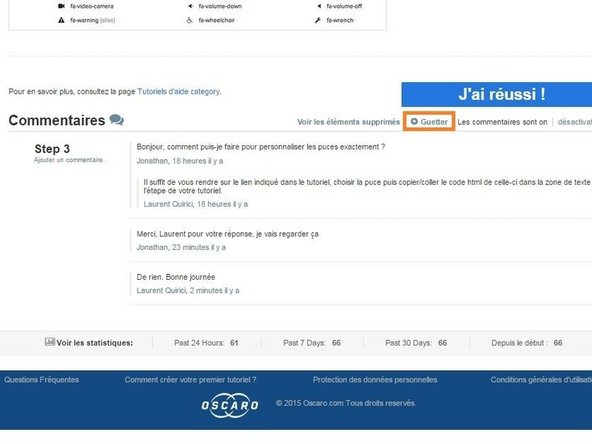 Si vous souhaitez recevoir des notifications par mail pour chaque nouveau commentaire, cliquez sur Guetter.