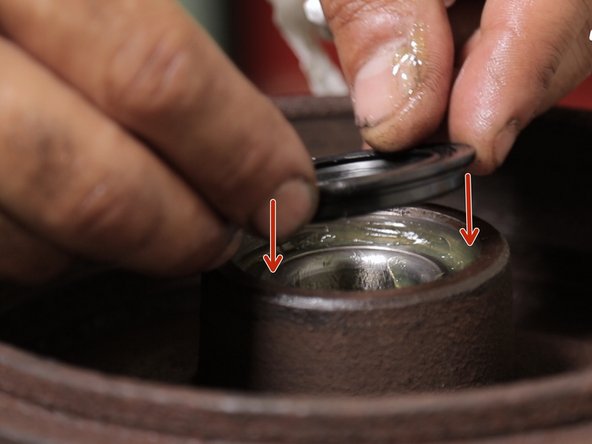 Posez le nouveau joint au dessus du roulement il rentre facilement