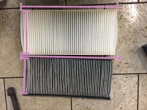 Vérifier la correspondance entre l'ancien et le nouveau filtre habitacle