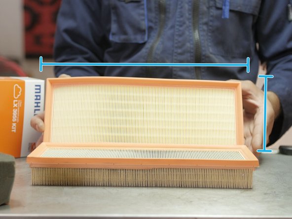Comparer les dimensions du nouveau filtre avec l'ancien, épaisseur, largeur et longueur