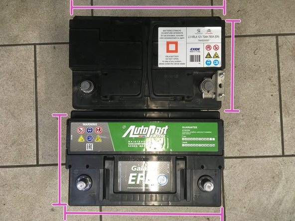 Vérifier que la nouvelle batterie corresponde à l'ancienne