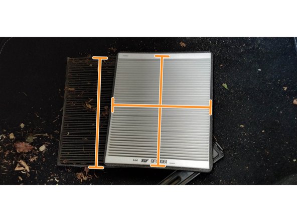 vérifier les dimensions en le comparant à l'ancien filtre