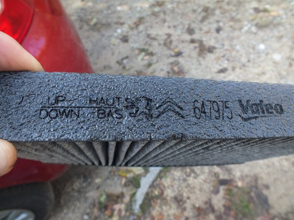 Repérer le sens de filtre.