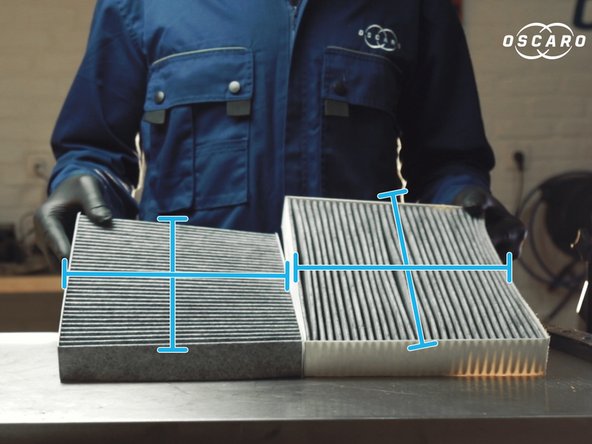 Comparer les dimensions du nouveau filtre avec l'ancien