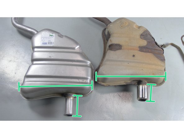 Comparer les dimensions du nouveau silencieux avec l'ancien