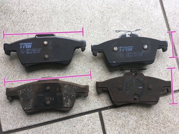 Vérifier que les nouvelles plaquettes correspondent