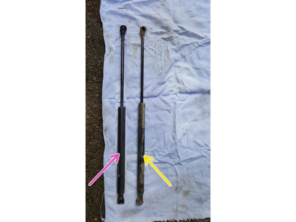 En violet : Nouveau vérin.