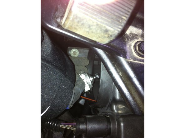 Saisir la fiche et replacer la fiche et l'ampoule sur leur support dans le bloc de feux.