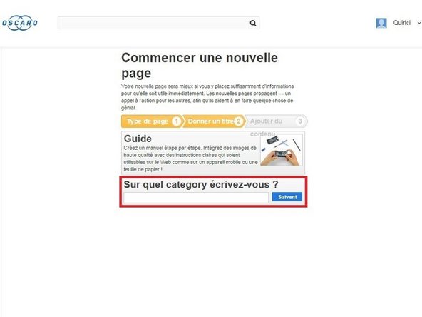 Tapez la marque du véhicule pour lequel vous souhaitez créer un tutoriel.