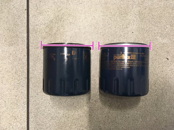 Vérifier la correspondance entre l'ancien et le nouveau filtre à huile