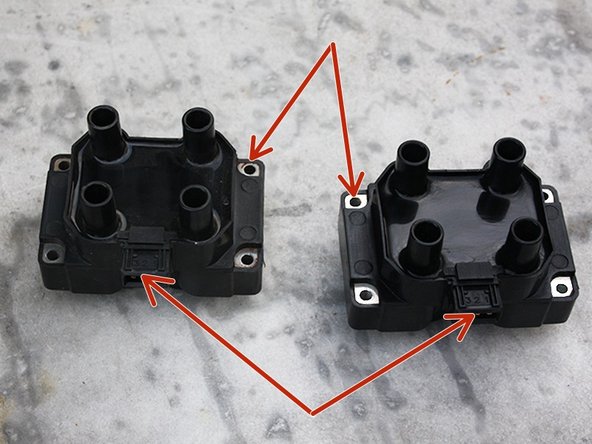 Contrôler que la nouvelle bobine d'allumage corresponde à l'ancienne au niveau des fixations, du connecteur ainsi que de l'ordre d'allumage.