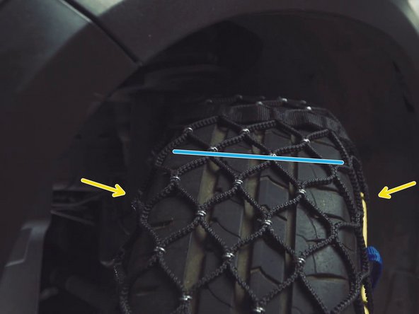 La bande de roulement du pneu est parfaitement recouverte