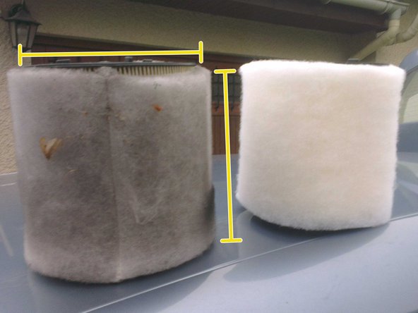 Comparer les dimensions entre l'ancien et le nouveau filtre à air