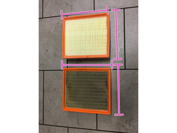 Vérifier les dimensions entre l'ancien et le nouveau filtre à air (longueur,largeur,forme)
