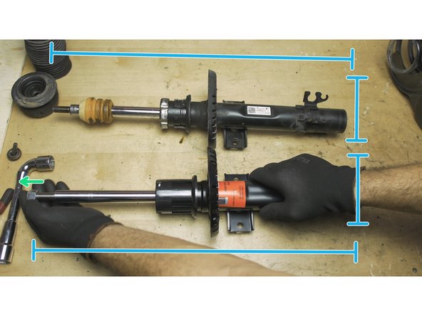 Comparer les dimensions du nouvel amortisseur avec l'ancien