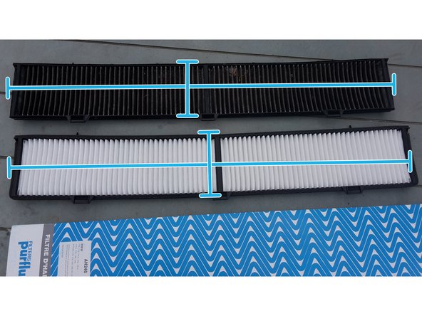 Comparer les dimensions du nouveau filtre avec l'ancien