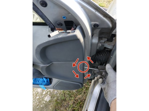 retirer la vis de garniture de porte, clé torx T15