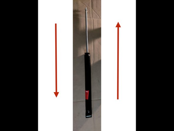 L'amortisseur doit être purgé avant la pose. Pour cela déplacer la tige du piston 5 fois de haut en bas et inversement.