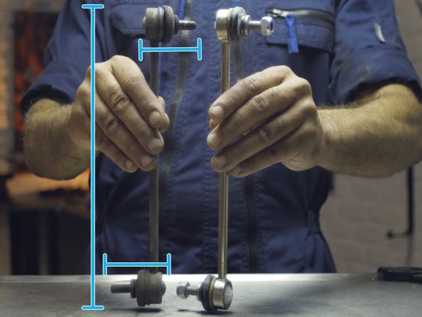 Comparer les dimensions de la nouvelle biellette par rapport à l'ancienne