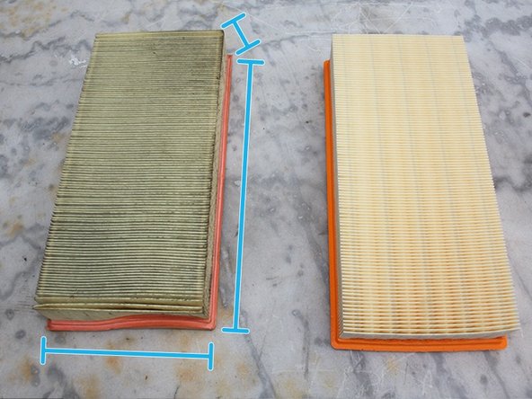 Contrôler que le nouveau filtre corresponde au niveau de la longueur, de la largeur et de l'épaisseur.