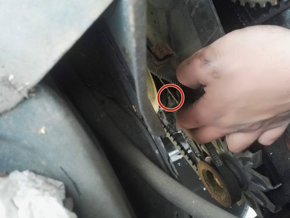 Dévisser les 3 vis de fixation du carter inférieur de distribution