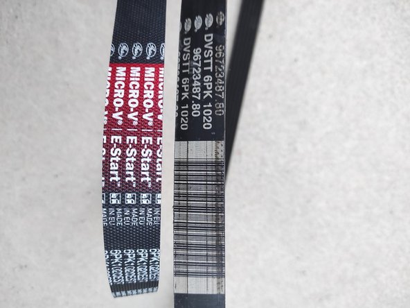 Vérifier la nouvelle courroie par rapport a l ancienne