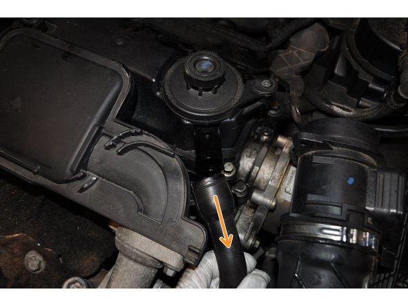 
Unhook the line and pull slightly to remove the second small air line
