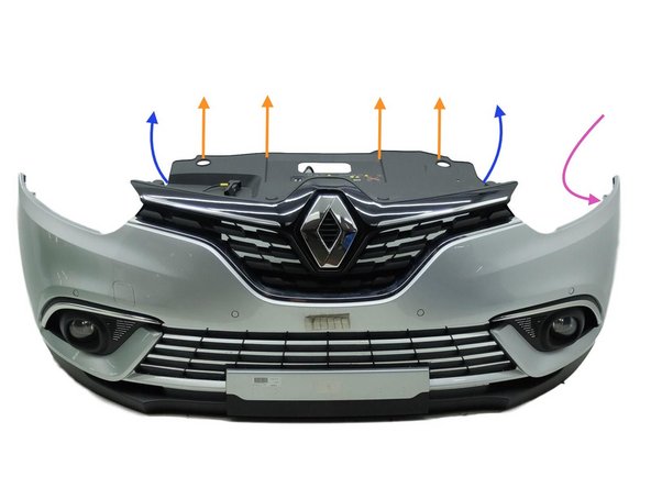 Cela libèrera les cotés du pare-choc.(droite et gauche)