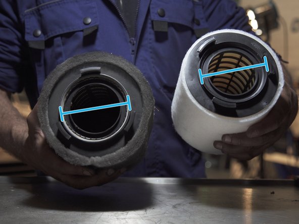 Comparer les dimensions du nouveau filtre avec l'ancien, hauteur, longueur et largeur