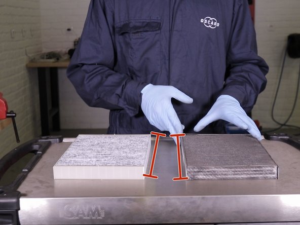 Comparer les dimensions entre l'ancien et le nouveau filtre d'habitacle (longueur,largeur hauteur)