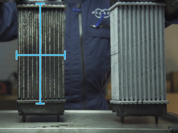 Comparer les dimensions de l'ancien radiateur avec le nouveau, hauteur, largeur et épaisseur