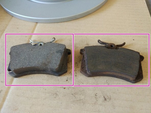 Différence entre une plaquette neuve et une vieille plaquette.