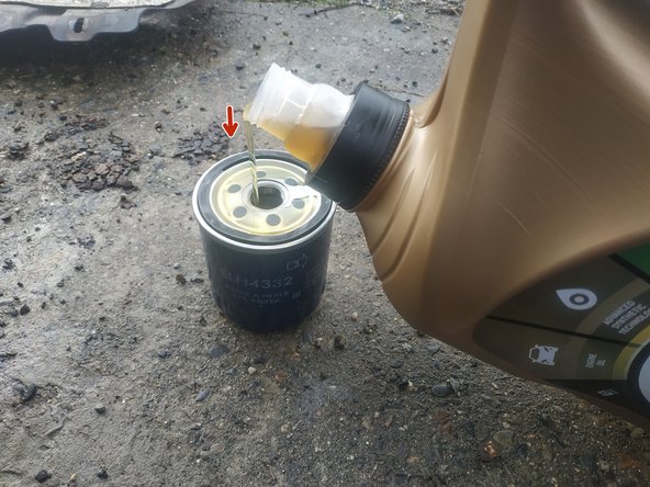 remplir le filtre d'huile