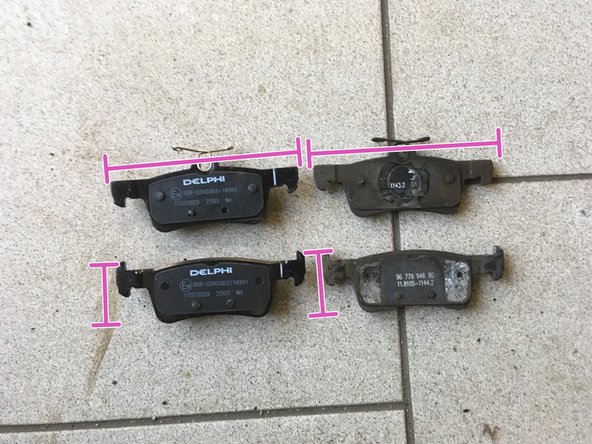 Vérifier que les nouvelles plaquettes correspondent