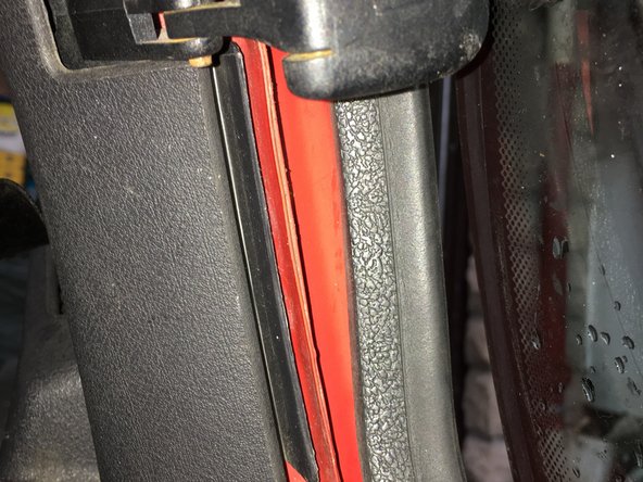 
On the glass side, remove the window seal and replace it on the plastic trim
