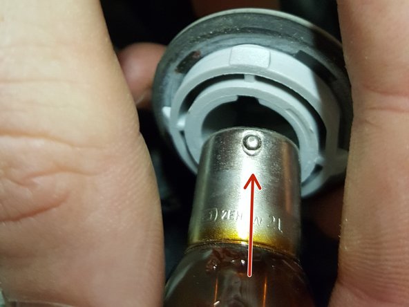 Insérer l'ampoule dans les encoches