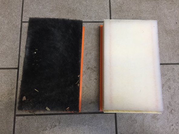 
Check the correspondence between the old and new air filter
