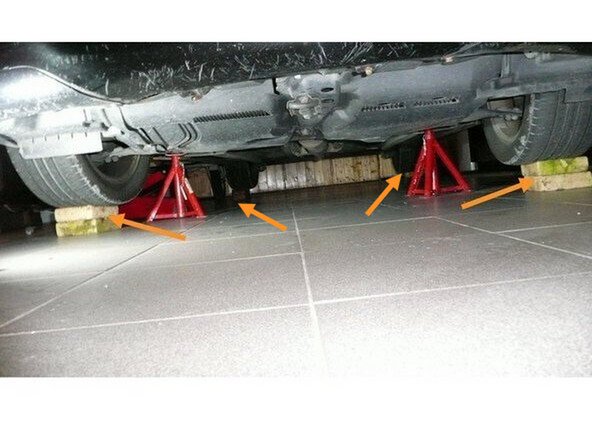 Procéder ensuite de façon identique pour les autres roues avec toujours la même hauteur de cale.