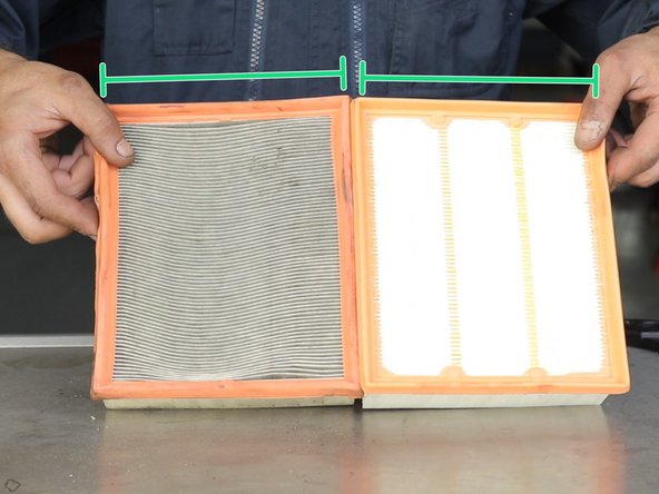 Comparer les dimensions entre l'ancien et le nouveau filtre à air