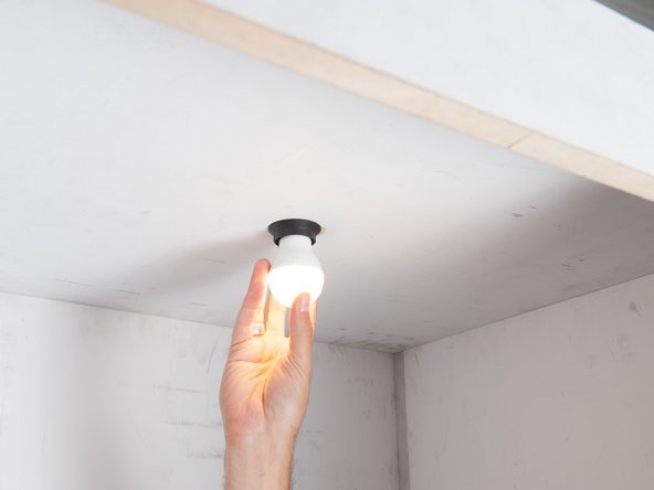 Drehe die Lampe in die Fassung