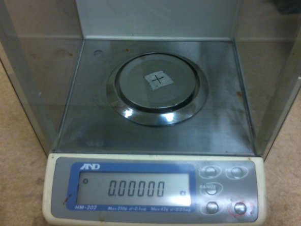 Always place the sample on the same spot on the weighing scale. Markings could be made on the weighing scale as shown in the picture.