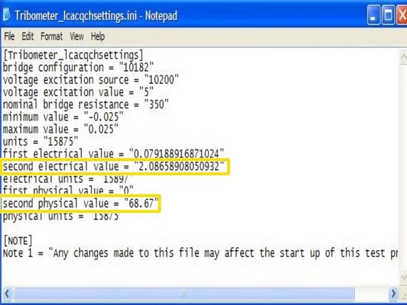 The parameters to be edited are detailed below: