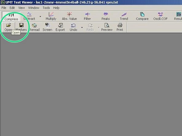Select the 'Open' tab from the taskbar as shown