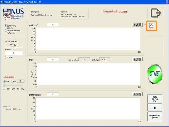 The data from the various sensors can be monitored while wear test is ongoing.