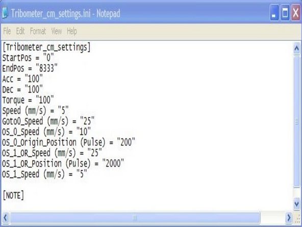 This file controls the settings of the actuator.